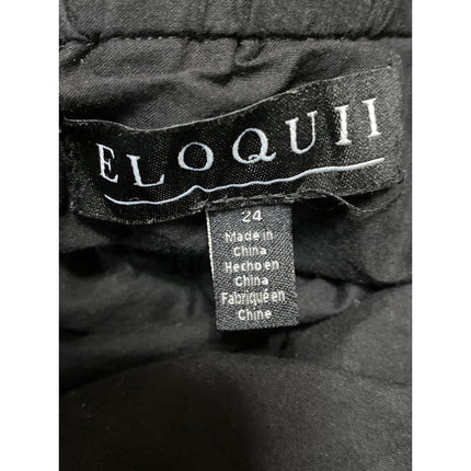 Eloquii Black Off The Shoulder Strapless Bandeau Balloon Peplum Blouse Top Sz 24
