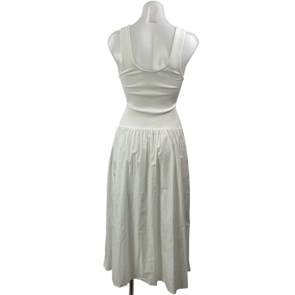 WeWoreWhat Women's White Sleeveless Drop Waist Fit & Flare Mini Tank Dress Sz S