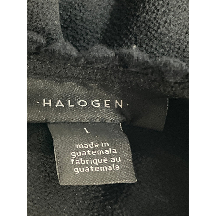 Halogen Women's Black Floral Lace Crochet Pompom Sleeveless Blouse Top Size 1