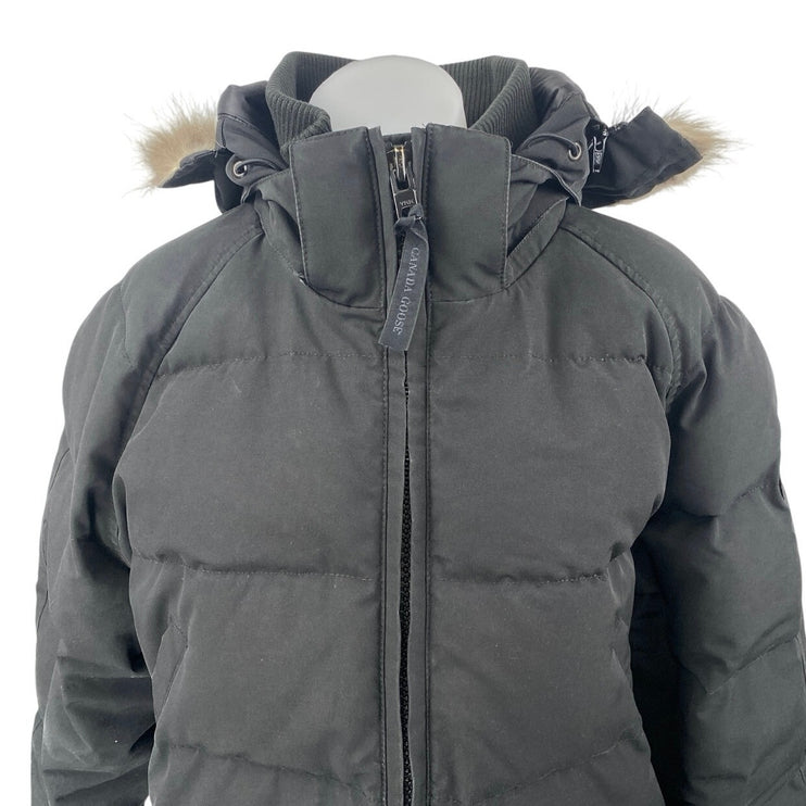 Canada Goose Women's Black Long Sleeve Fur Hooded Down Puffer Coat Jacket Sz XL