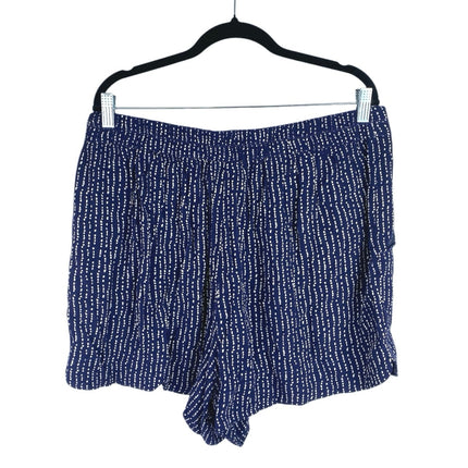 Anthropologie Navy Blue White Polka Dots High Waisted Casual Mini Shorts Size XL