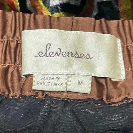 Anthropologie Elevenses Brown Velvet Velour Brocade Tapered Trousers Pants Sz M