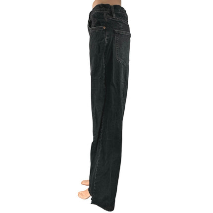 Oak + Fort Women's Black High Waisted Wide Leg Baggy Denim Jeans Pants Size 28