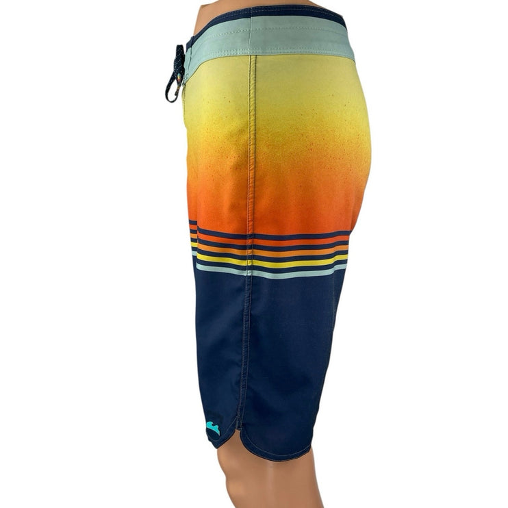 Billabong Men's Multicolor Colorblock Drawstring Board Shorts Swimwear Size 28