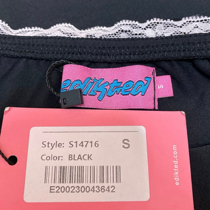 NEW Edikted Black Strapless Sleeveless Bandeau Bustier Crop Tube Tank Top Size S