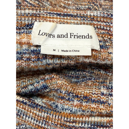 Lovers + Friends Women's Multicolor Knit Long Sleeve Crop Cardigan Sweater Top M