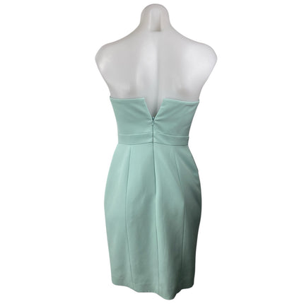 Aidan Women's Mint Green Strapless Bandeau Knee Length Zip Peplum Dress Size 0