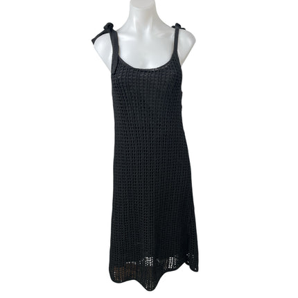 ZARA Black Crochet Knit Sleeveless Cami Camisole Mini A-line Tank Dress Size S