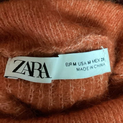 Zara Multicolor Wool Mohair Colorblock Turtleneck Long Sleeve Pullover Sweater M