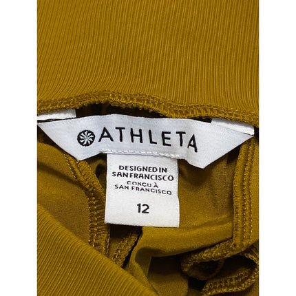 Athleta Women's Elastic High Waisted Baggy Straight Wide Leg Trousers Pants 12