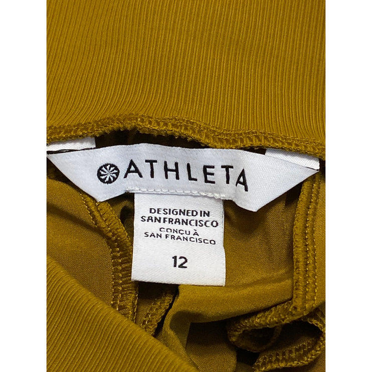 Athleta Women's Elastic High Waisted Baggy Straight Wide Leg Trousers Pants 12