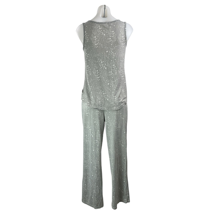 Eddie Bauer Womens Gray White Star Print Sleeveless Tank Sleepwear Pajamas Set S