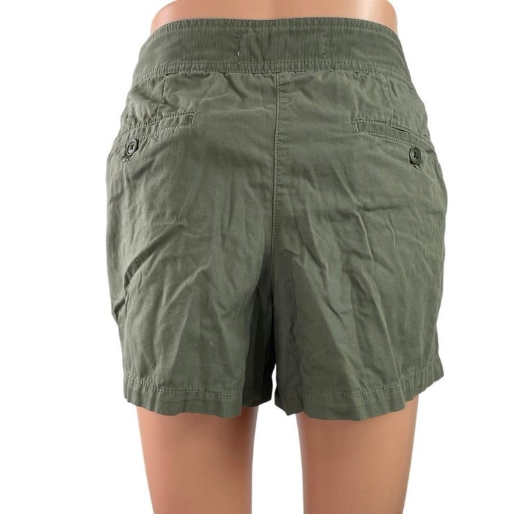 J.Crew Green Mid Rise Belt Buckle Classic Twill Utility Chino Mini Shorts Sz 12