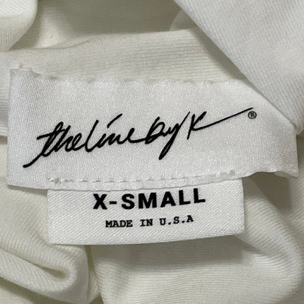 The Line By K Women's White Sleeveless Ruched Mock Neck Tank Crop Top Size XS