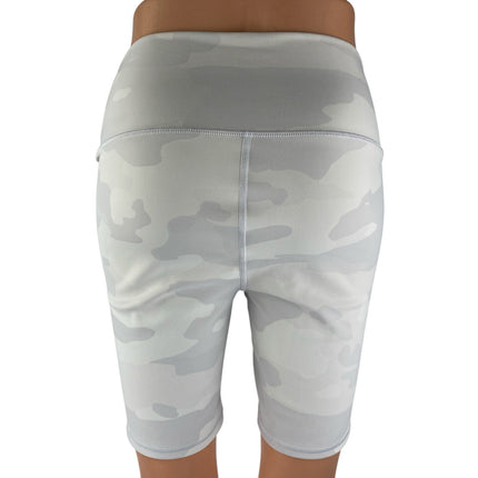 Alo Yoga Women's Gray Camo Army Workout Running Athletic Biker Shorts Size M