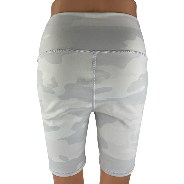 Alo Yoga Women's Gray Camo Army Workout Running Athletic Biker Shorts Size M