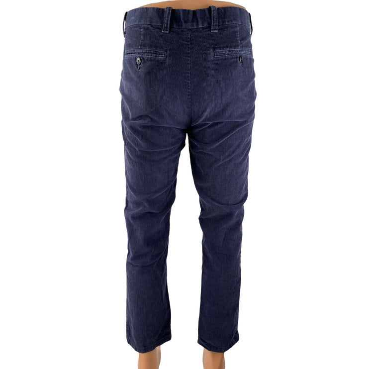 Tommy Hilfiger Men's Blue Corduroy Slim Fit Straight Skinny Trouser Pants Sz 30