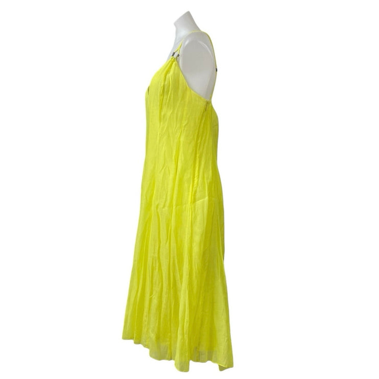 Zara Women's Yellow Sleeveless V-neck Cami Camisole Maxi Tank A-line Dress Sz S