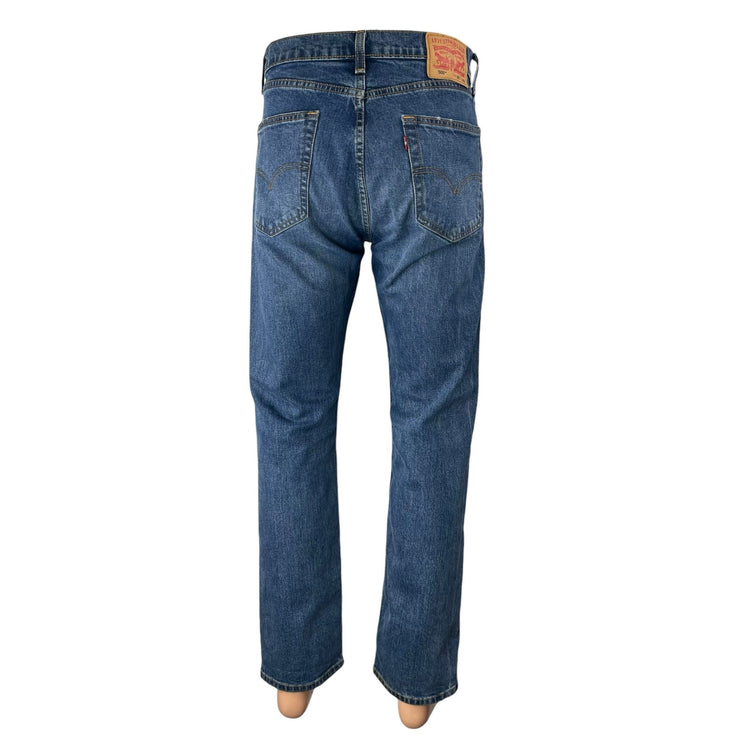 Levi's 505 Men's Blue Medium Wash High Rise Slim Straight Denim Jeans Pants 30