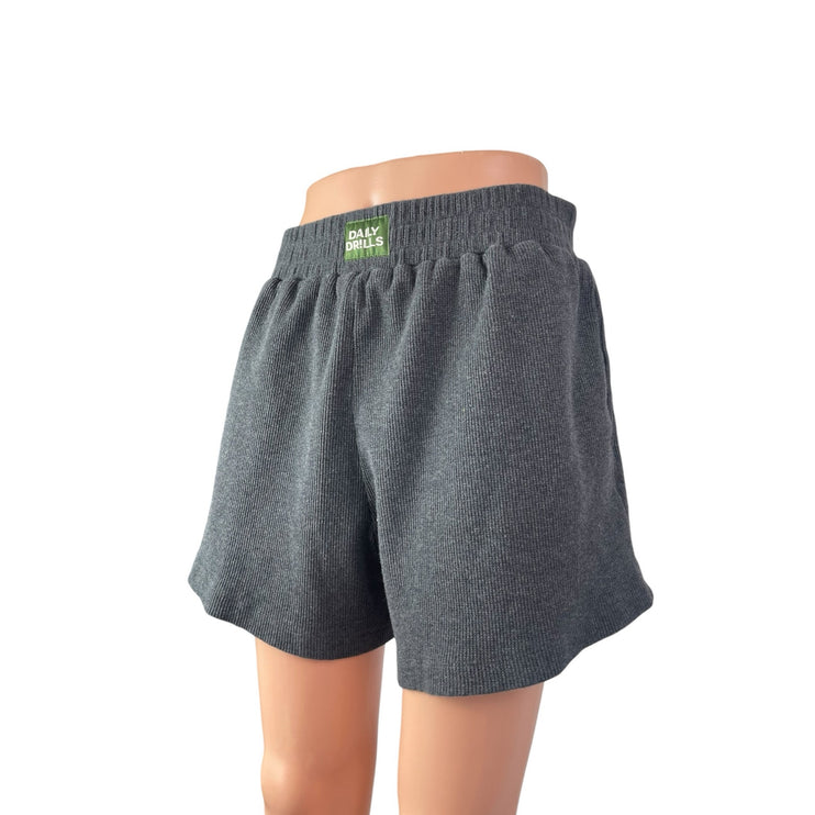 Daily Drills Womens Gray Pull On High Rise Workout Athletic Mini Shorts Size M/L