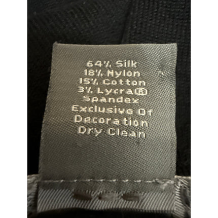 Ann Taylor Black Crochet Embroidered Half Sleeve Blazer Cardigan Blouse Top L