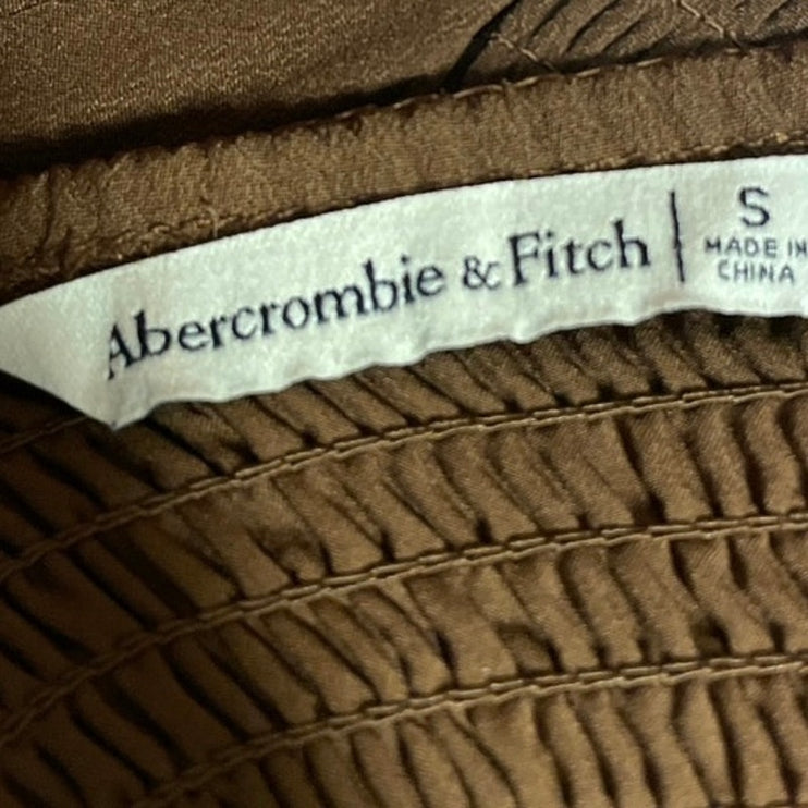 Abercrombie & Fitch Brown Sleeveless Sweetheart Smocked Cami Tank Top Size S