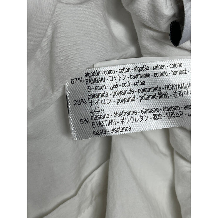 Zara Women's White High Rise Baggy Pleated Barrel Wide Leg Trousers Pants Size S