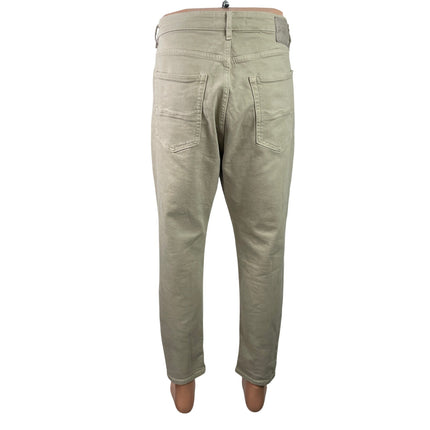 MNG Mango Men's Beige Khaki Mid Rise Casual Straight Leg Trousers Pants Size 36