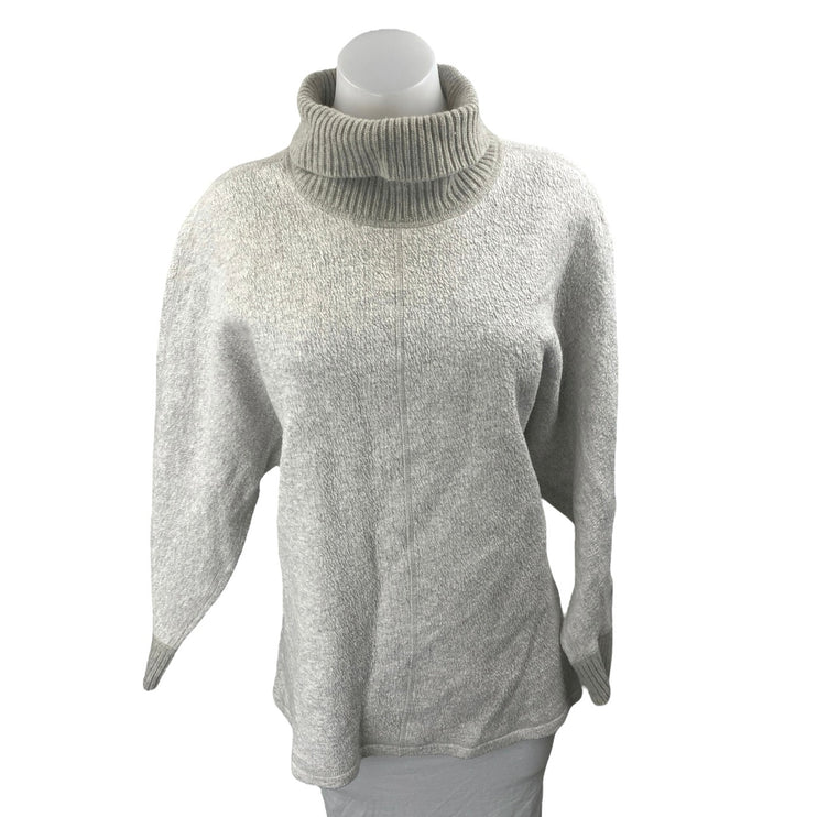Lafayette 148 Women's Gray Long Sleeve Turtleneck Knit Pullover Sweater Top Sz M