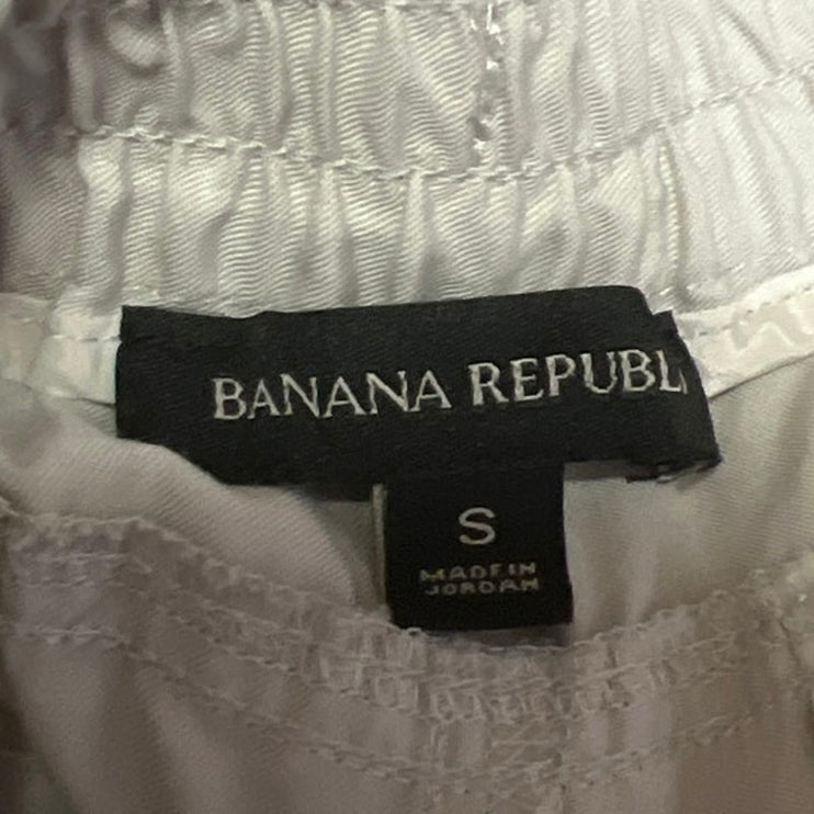 Banana Republic White Elastic Waist Windbreaker Parachute Jogger Sweat Pants S