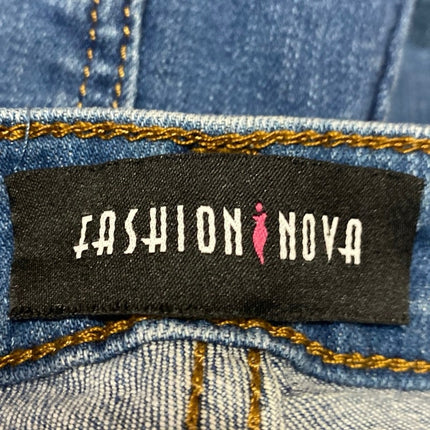 Fashion Nova Blue Side Lace Up Criss Cross High Waisted Skinny Jeans Size 26