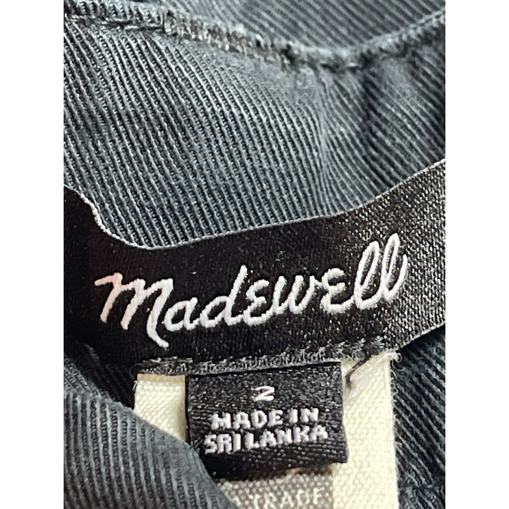 Madewell Women's Black Linen Pleated High Rise Wide Leg Trousers Pants Size 2