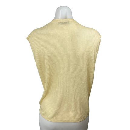 Zara Women's Yellow Knit Crew Neck Sleeveless Sweater Vest Muscle Tank Top Sz S