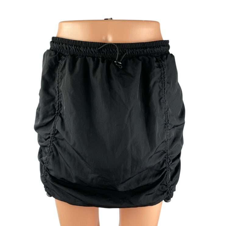 Jolie & Joy Black Ruched Elastic High Waist Mini Activewear Athletic Skirt Sz L