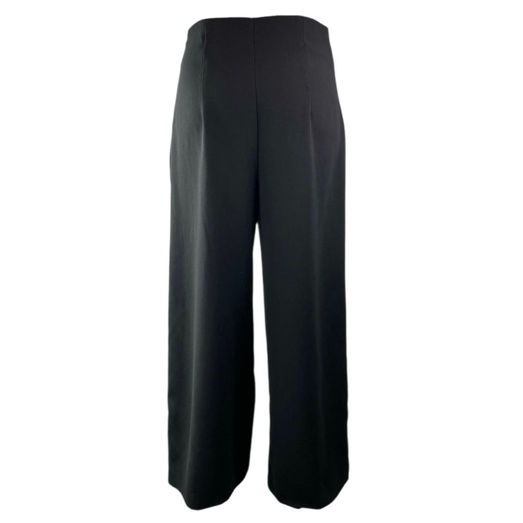 Zara Women's Black High Waisted Straight Wide Leg Trousers Dress Pants Size S
