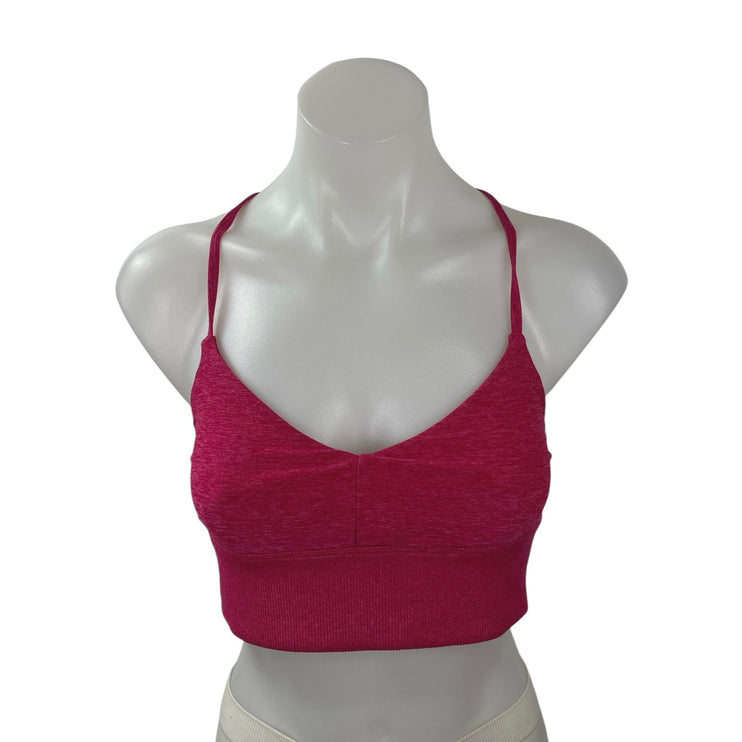 Alo Women's Pink Yoga Workout Running Gym Athletic Sports Bra Crop Top Size S