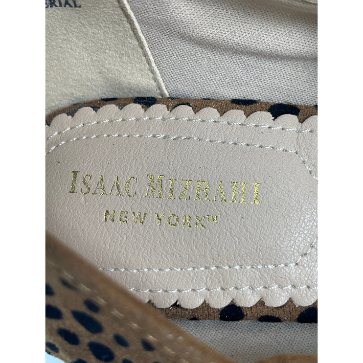 Isaac Mizrahi Brown Leopard Slip On Almond Toe Ballet Mary Jane Flats Shoes 7.5