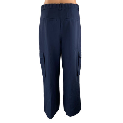 Abercrombie & Fitch Women's Navy Blue High Rise Cargo Wide Leg Trousers Pants 29