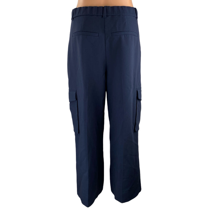 Abercrombie & Fitch Women's Navy Blue High Rise Cargo Wide Leg Trousers Pants 29