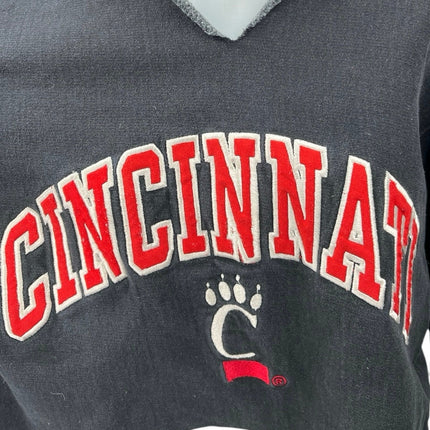 Steve And Barry's Cincinnati Bearcats Black Embroidered Crop Sweatshirt Top Sz L