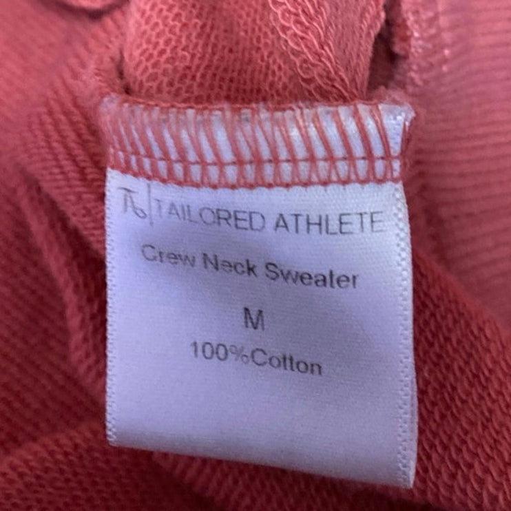 Tailored Athlete Orange Red Long Sleeve Crew Neck Sweatshirt Sweater Top Sz M