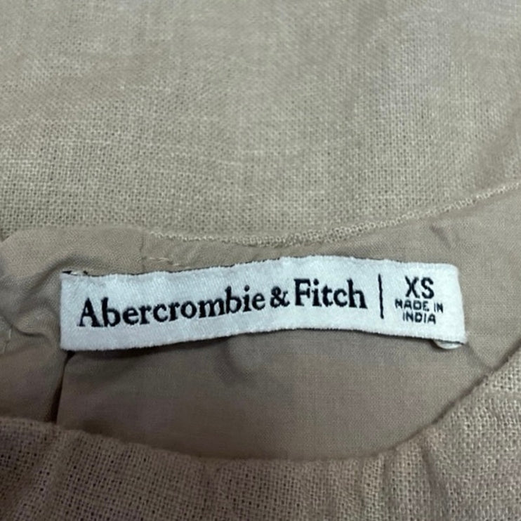 Abercrombie & Fitch Beige Linen Sleeveless Pullover Casual Crop Top Size XS