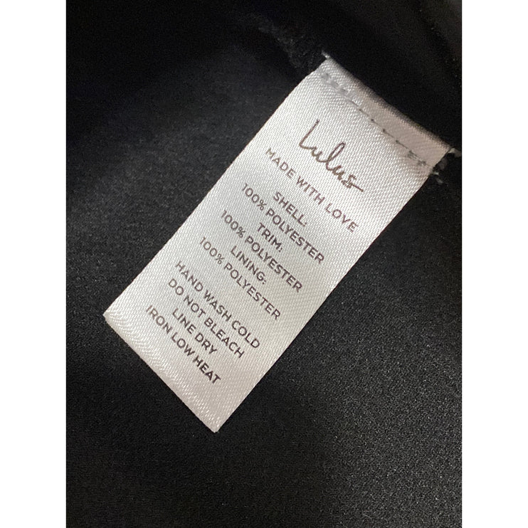 Lulus Women's Black Silky Satin Lace Trim Cowl Neck Sleeveless Cami Tank Top XL