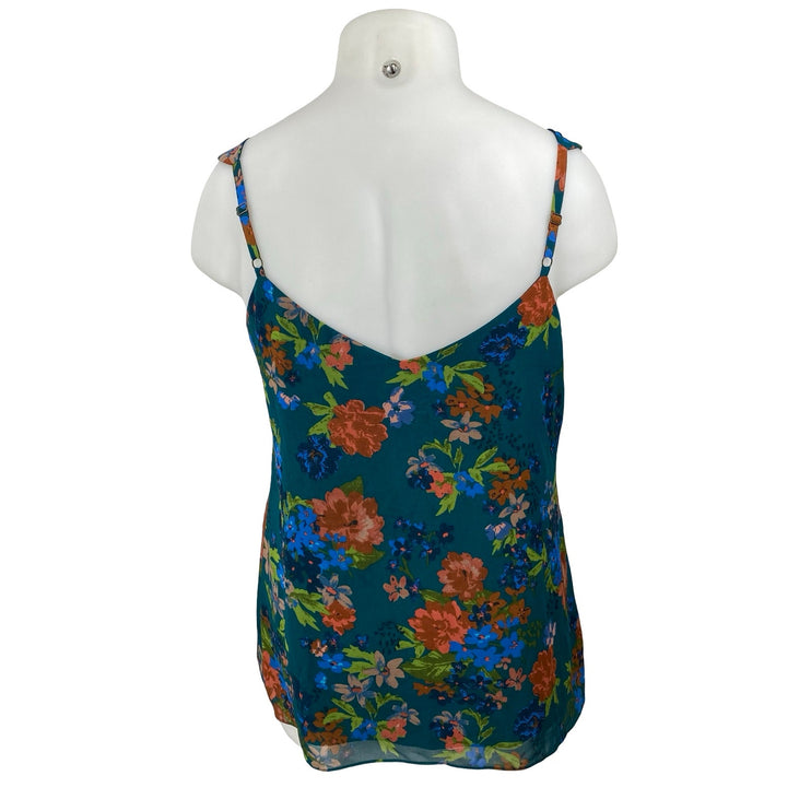 Cabi Still Life Women's Multicolor Floral Sleeveless Cami Camisole Tank Top Sz L
