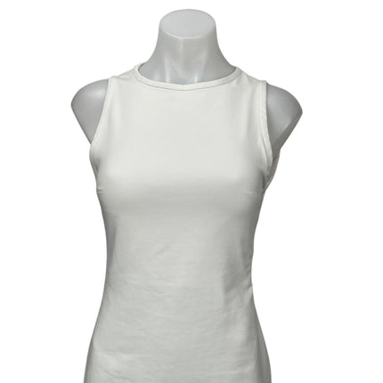 Zara Women's White Sleeveless Open Back Slim Midi Tank Sheath Bodycon Dress XS