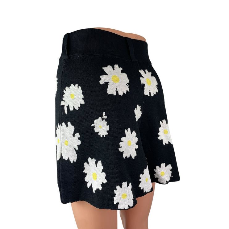 Maje Isseca Women's Black Floral High Rise Elastic Waist Casual Lounge Shorts 1