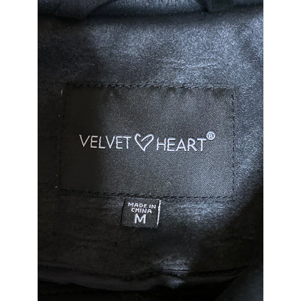 Velvet Heart Black Faux Vegan Leather Asymmetric Zip Moto Biker Crop Jacket Sz M
