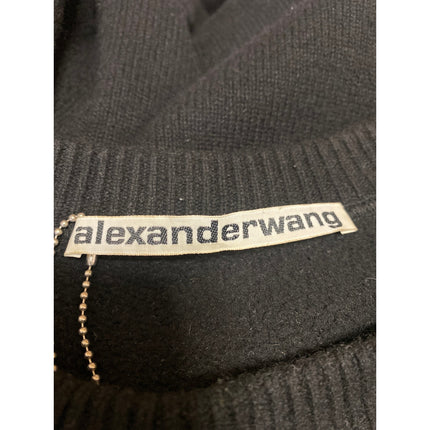 Alexander Wang Black Crewneck Long Sleeve Oversized Sweatshirt Sweater Top Sz OS