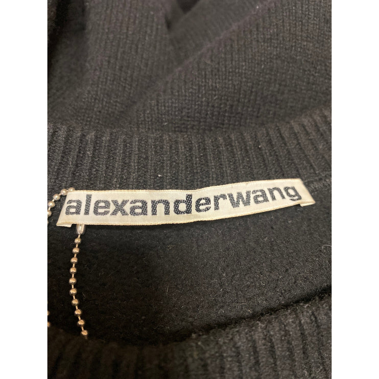 Alexander Wang Black Crewneck Long Sleeve Oversized Sweatshirt Sweater Top Sz OS