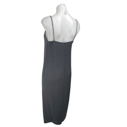 Zara Black Sleeveless Square Neck Cami Camisole Tank Midi Slip Dress Size S